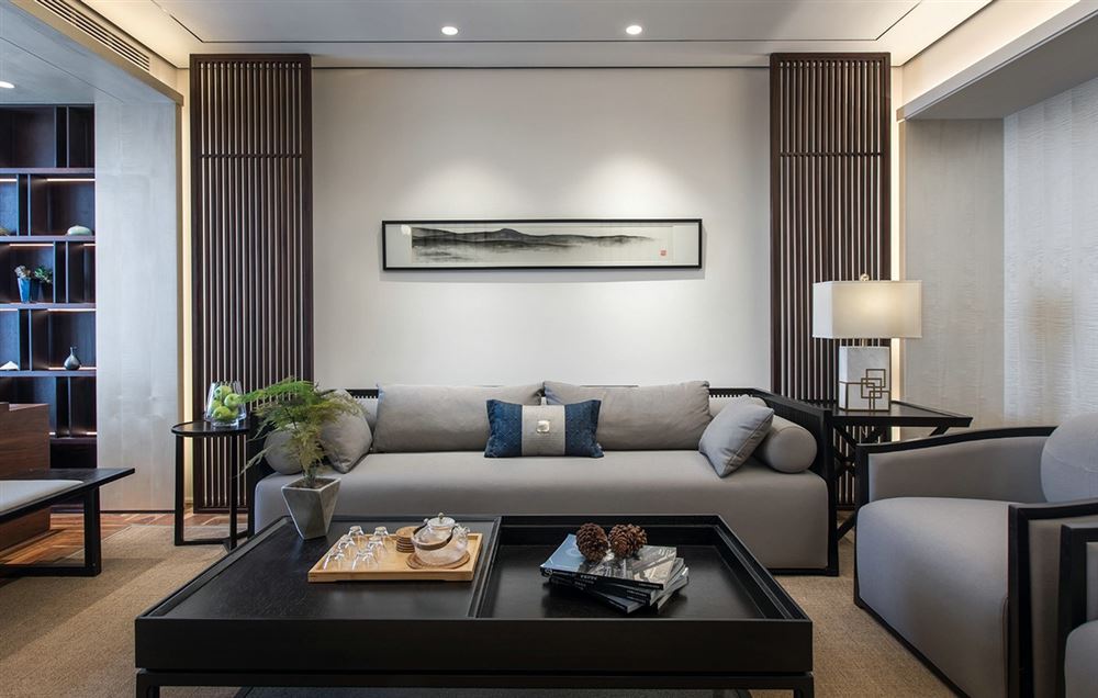 佛山市保利雲上新中式風格四居室裝修案例