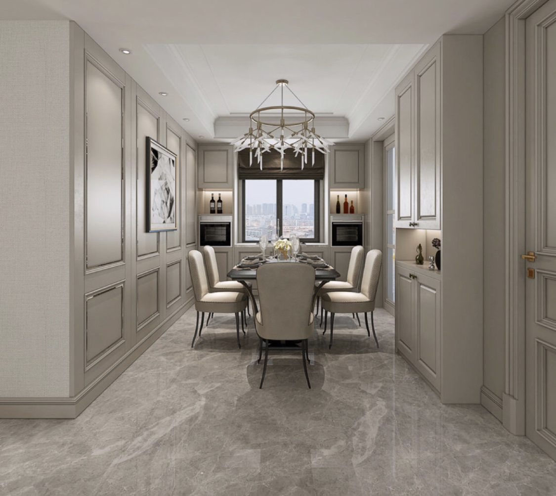 輕奢風格室內裝修效果圖-萬象江山二期三居166平米-餐廳 輕奢風格室內裝修效果圖-萬象江山二期三居166平米-餐廳