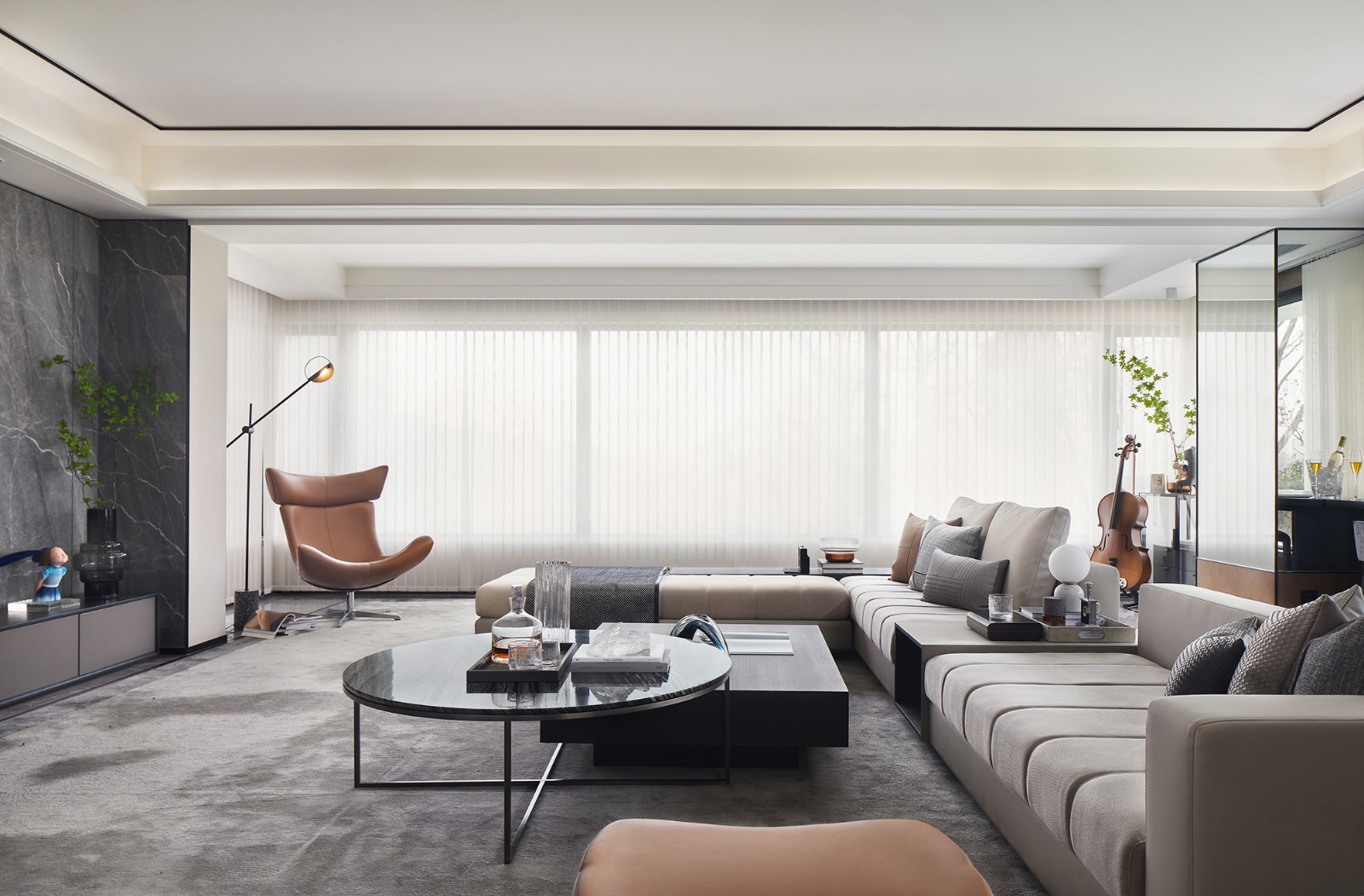 新中式風格室內家裝案例效果圖-客廳 新中式風格室內家裝案例效果圖-客廳