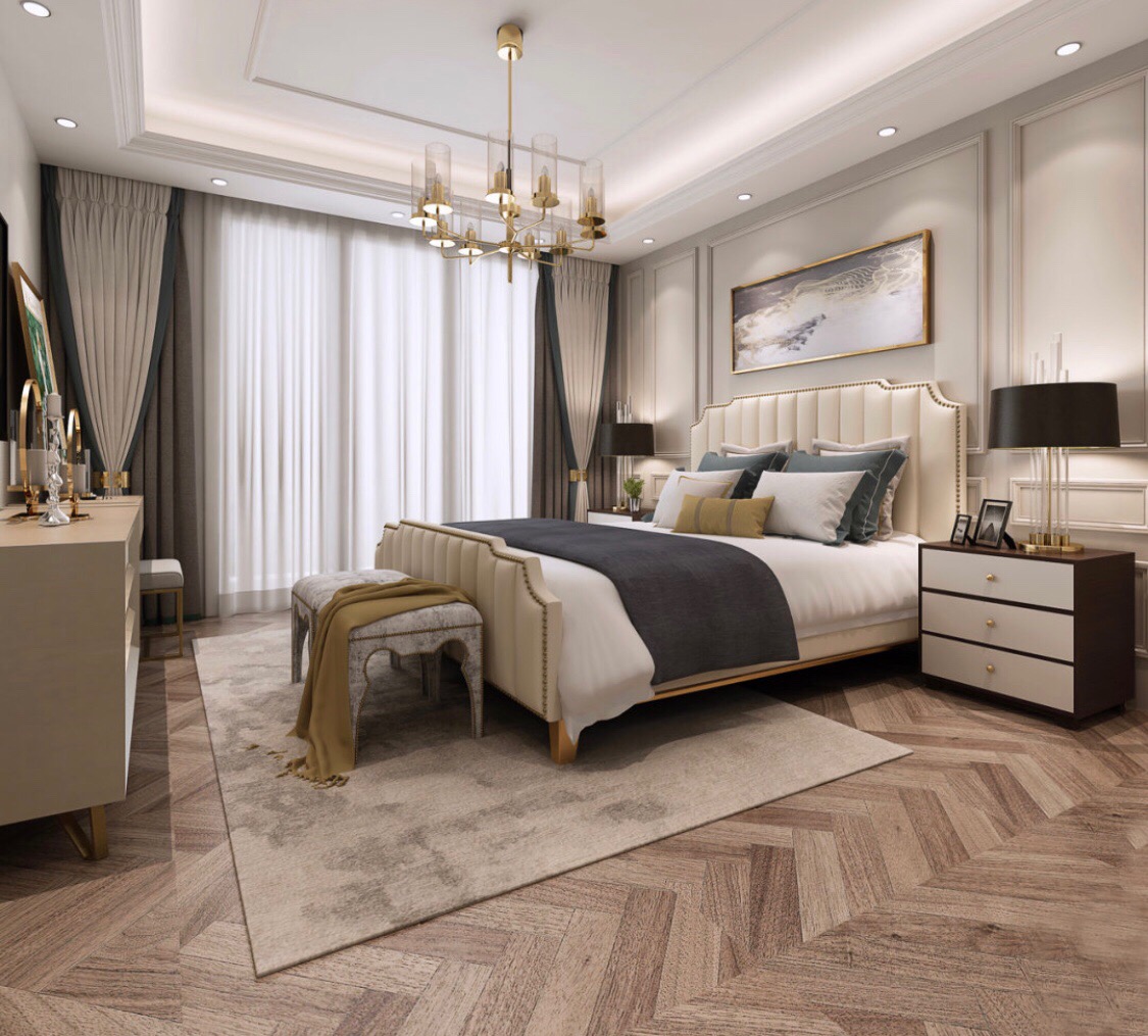 輕奢風格室內裝修效果圖-萬象江山二期三居166平米-臥室 輕奢風格室內裝修效果圖-萬象江山二期三居166平米-臥室