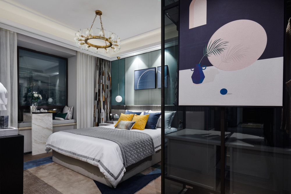 現代輕奢風格室內家裝案例效果圖-臥室 現代輕奢風格室內家裝案例效果圖-臥室