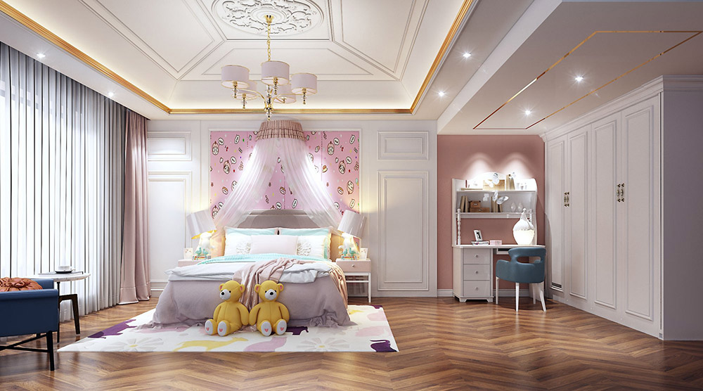 蘭花苑別墅680平米-中式風格裝修案例-公主房 蘭花苑別墅680平米-中式風格裝修案例-公主房