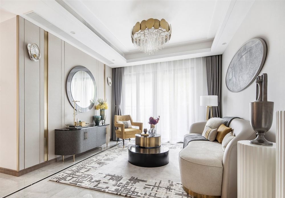 江門(mén)市綠茵高爾夫輕奢風(fēng)格三居室裝修案例