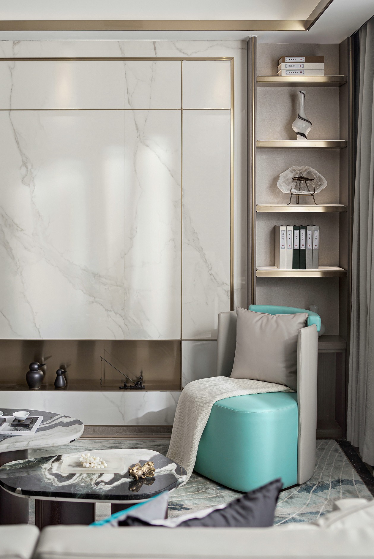 新中式風(fēng)格室內(nèi)家裝案例效果圖-客廳電視背景墻 新中式風(fēng)格室內(nèi)家裝案例效果圖-客廳電視背景墻