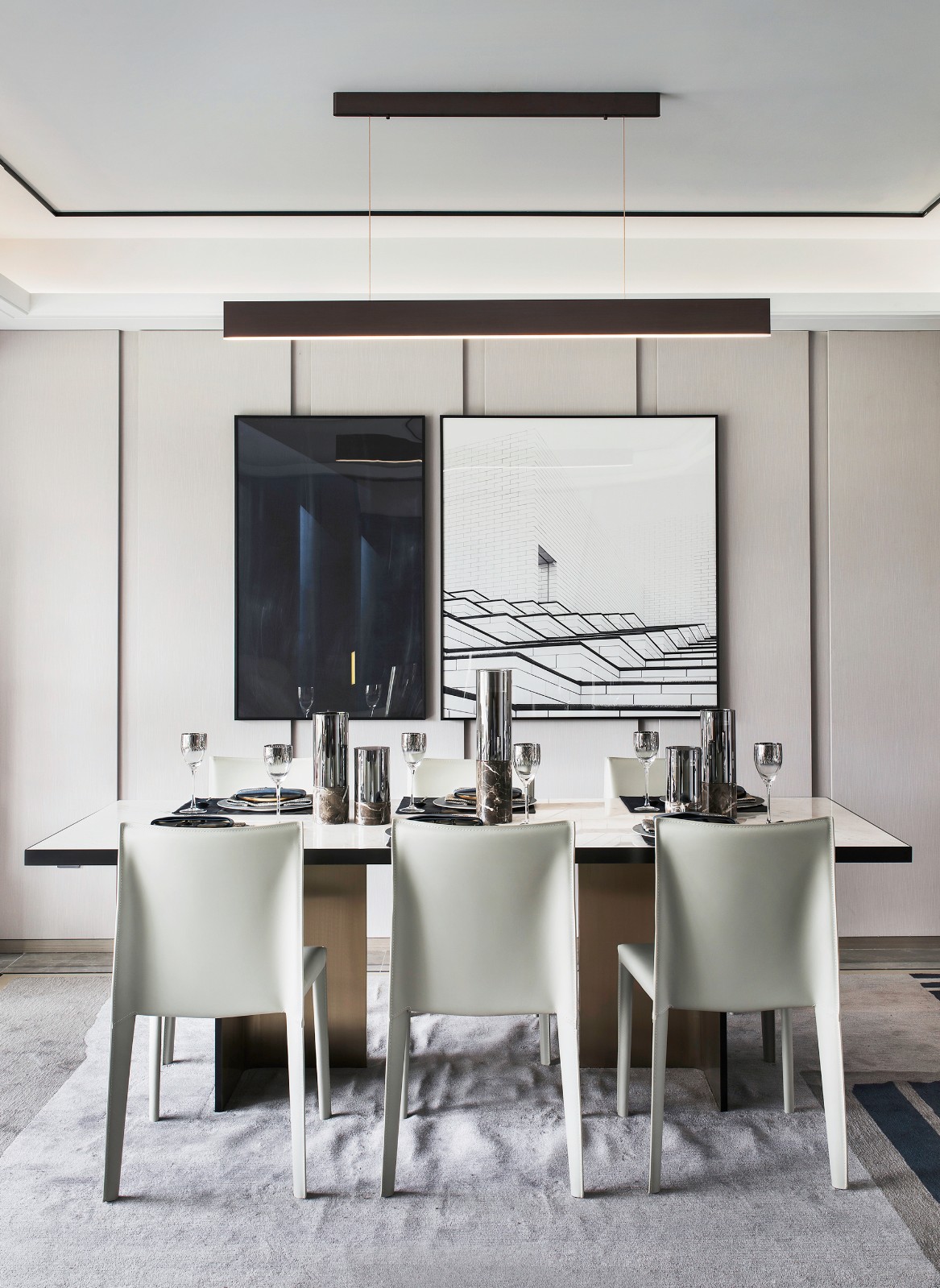 現代輕奢風格室內家裝案例效果圖-餐廳 現代輕奢風格室內家裝案例效果圖-餐廳