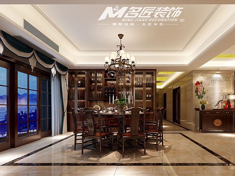 揭陽(yáng)市博雅苑C區(qū)新中式風(fēng)格四居室裝修案例