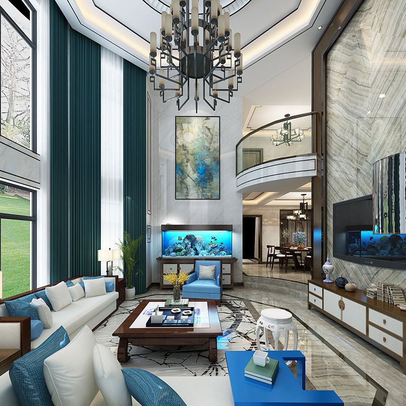 佛山市融創(chuàng)半島壹號(hào)新中式風(fēng)格別墅裝修案例