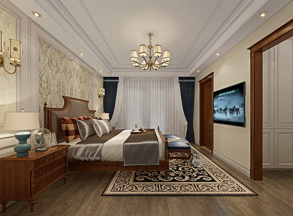 包頭小白河別墅320平米簡美風(fēng)格裝修案例-主臥 包頭小白河別墅320平米簡美風(fēng)格裝修案例-主臥
