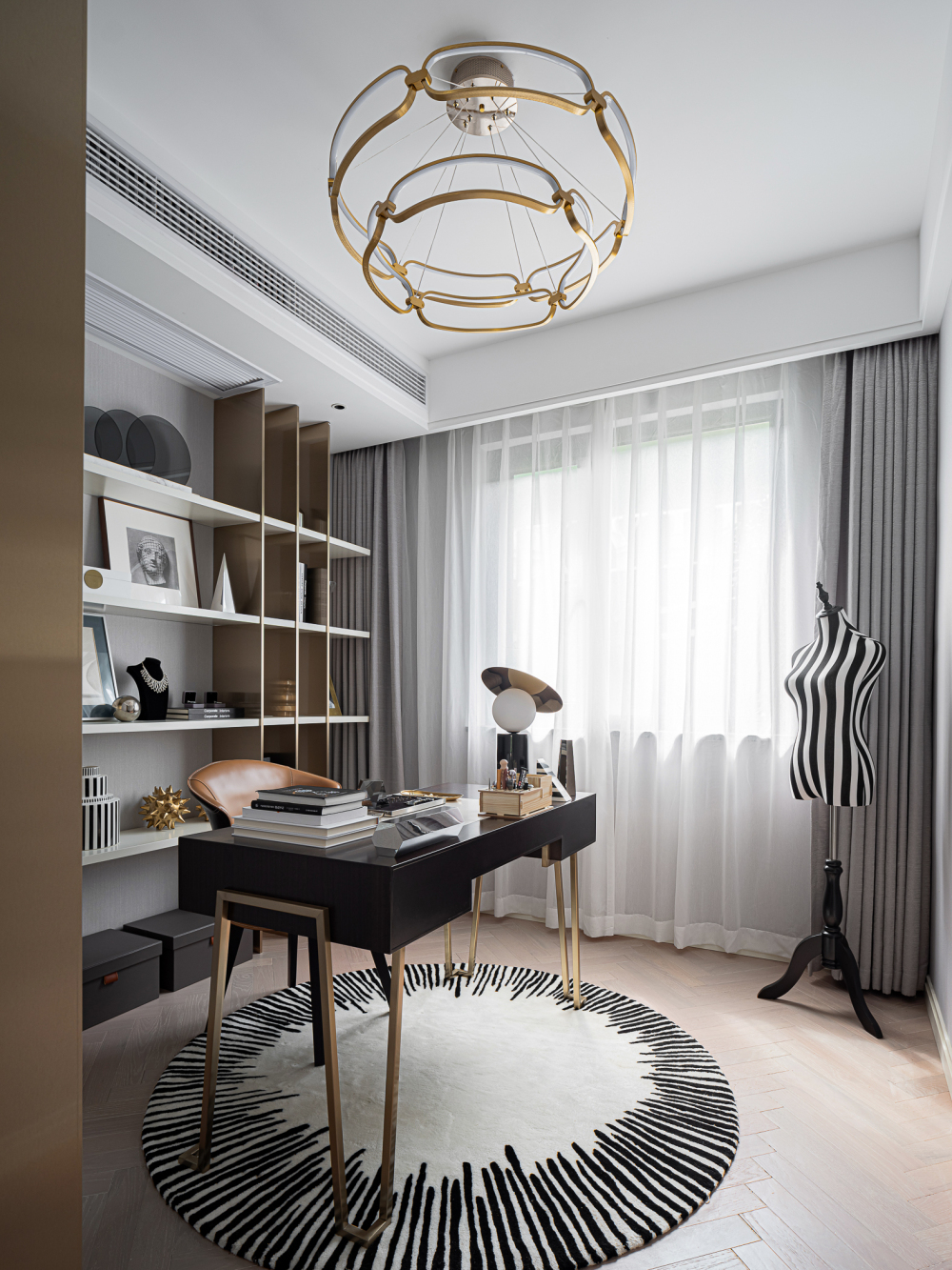 現代輕奢風格室內設計家裝案例-書房 現代輕奢風格室內設計家裝案例-書房