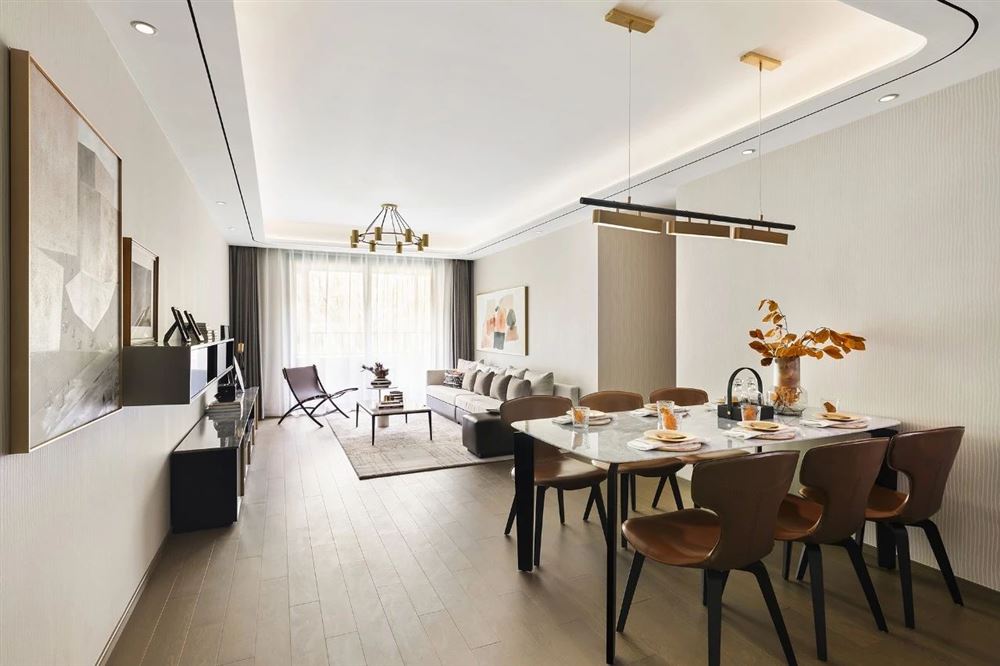 佛山市復地公園和光輕奢風格三居室裝修案例