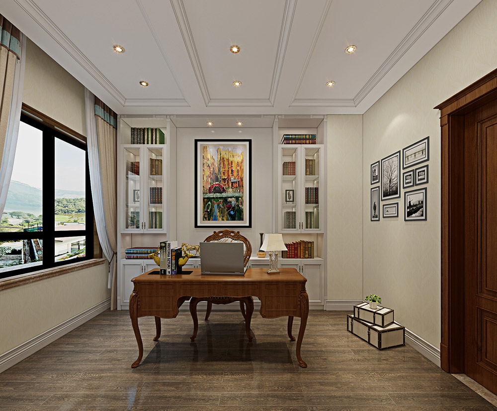 包頭小白河別墅320平米簡美風(fēng)格裝修案例-書房 包頭小白河別墅320平米簡美風(fēng)格裝修案例-書房