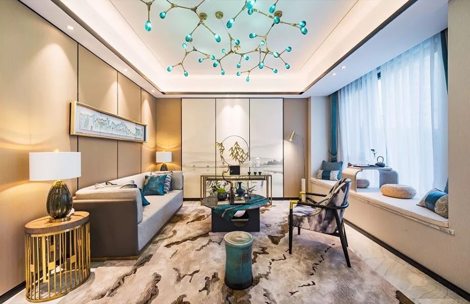 江門市明翠新村新中式風格別墅裝修案例