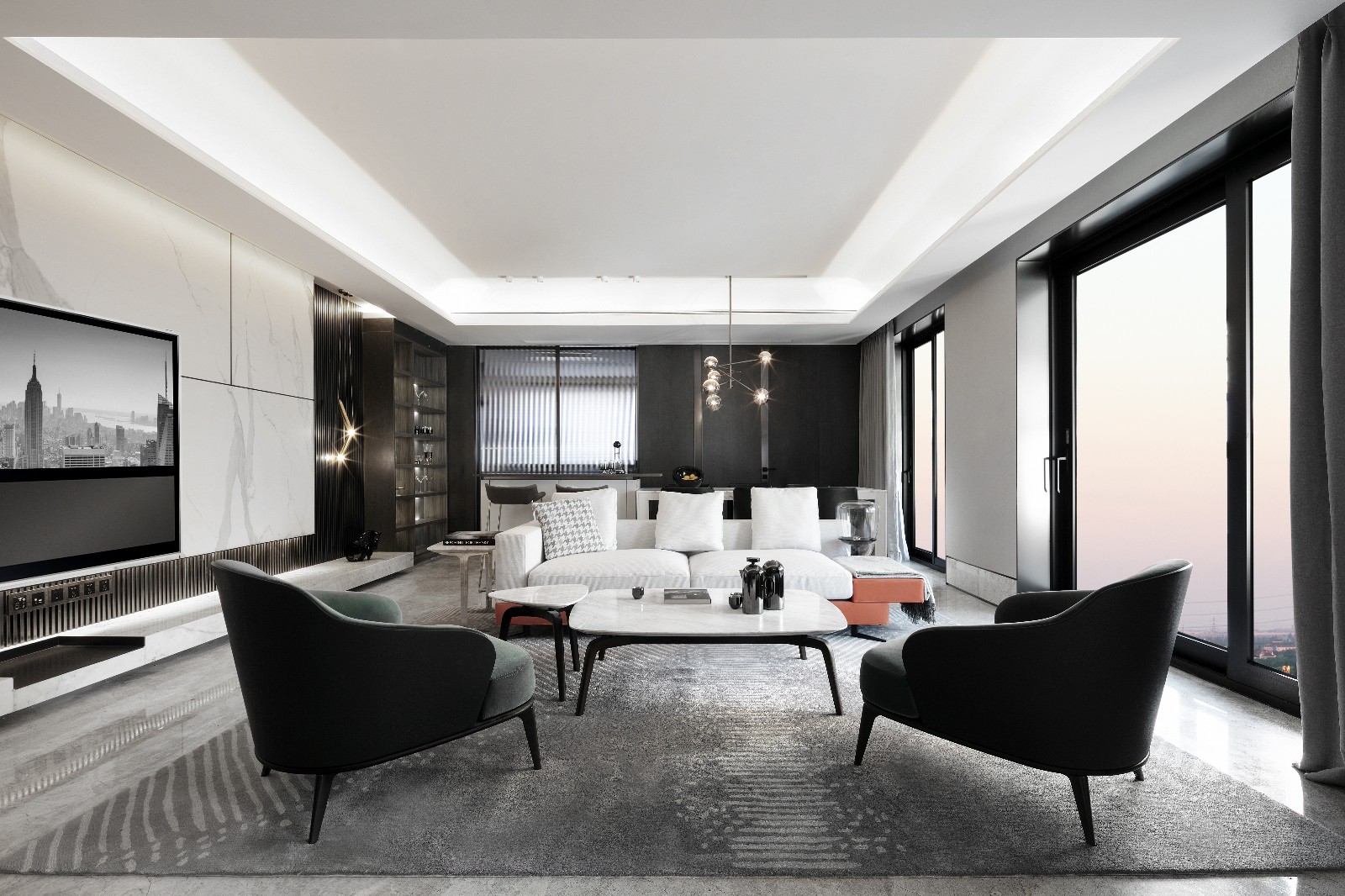 裝修公司輕奢風格室內裝修效果圖-客廳 裝修公司輕奢風格室內裝修效果圖-客廳