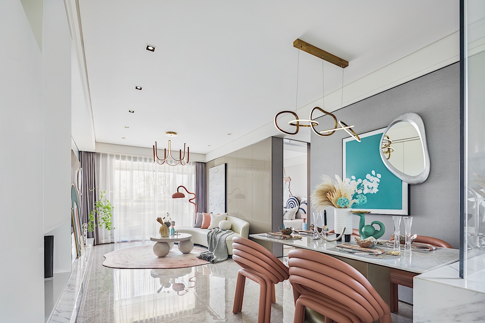 輕奢高雅風(fēng)格室內(nèi)設(shè)計(jì)家裝案例-客餐廳 輕奢高雅風(fēng)格室內(nèi)設(shè)計(jì)家裝案例-客餐廳