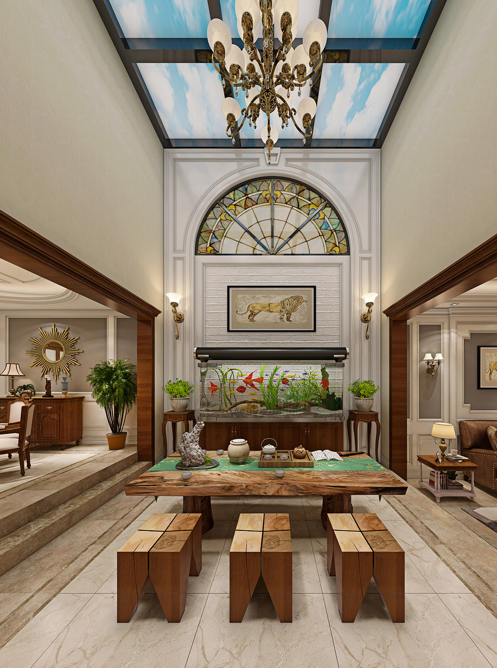 包頭小白河別墅320平米簡美風(fēng)格裝修案例-會客室 包頭小白河別墅320平米簡美風(fēng)格裝修案例-會客室