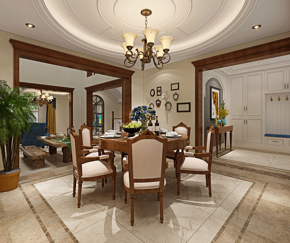 包頭小白河別墅320平米簡美風(fēng)格裝修案例-餐廳 包頭小白河別墅320平米簡美風(fēng)格裝修案例-餐廳