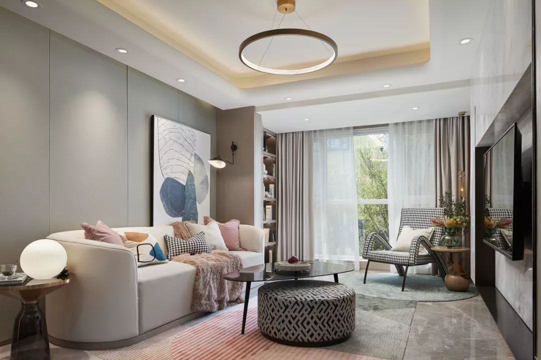 裝修案例莫蘭迪輕奢風格室內(nèi)裝修效果圖-客廳 裝修案例莫蘭迪輕奢風格室內(nèi)裝修效果圖-客廳