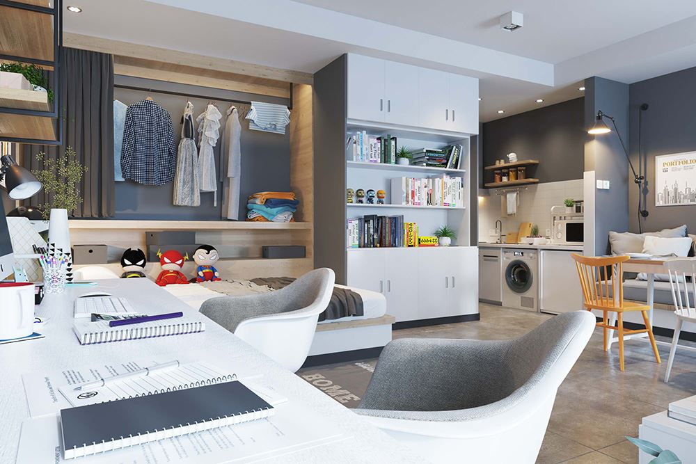 佛山市保利雲上現代簡約風格二居室裝修案例