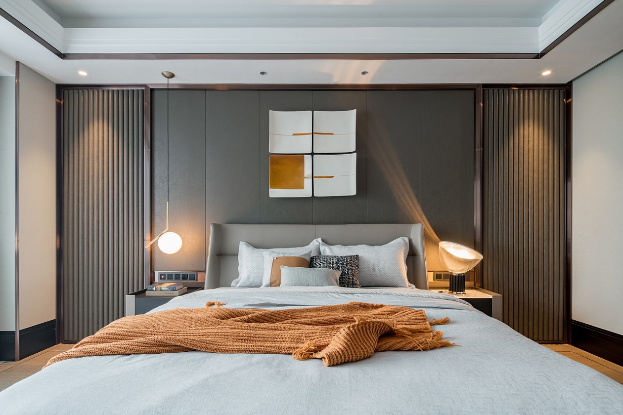 港式輕奢風格家裝設計室內裝修效果圖-臥室 港式輕奢風格家裝設計室內裝修效果圖-臥室