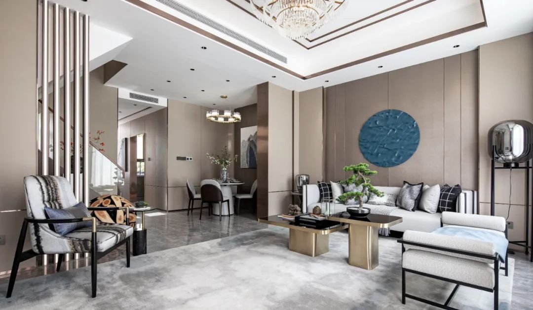 輕奢風(fēng)格家裝設(shè)計別墅裝修效果圖-客廳 輕奢風(fēng)格家裝設(shè)計別墅裝修效果圖-客廳