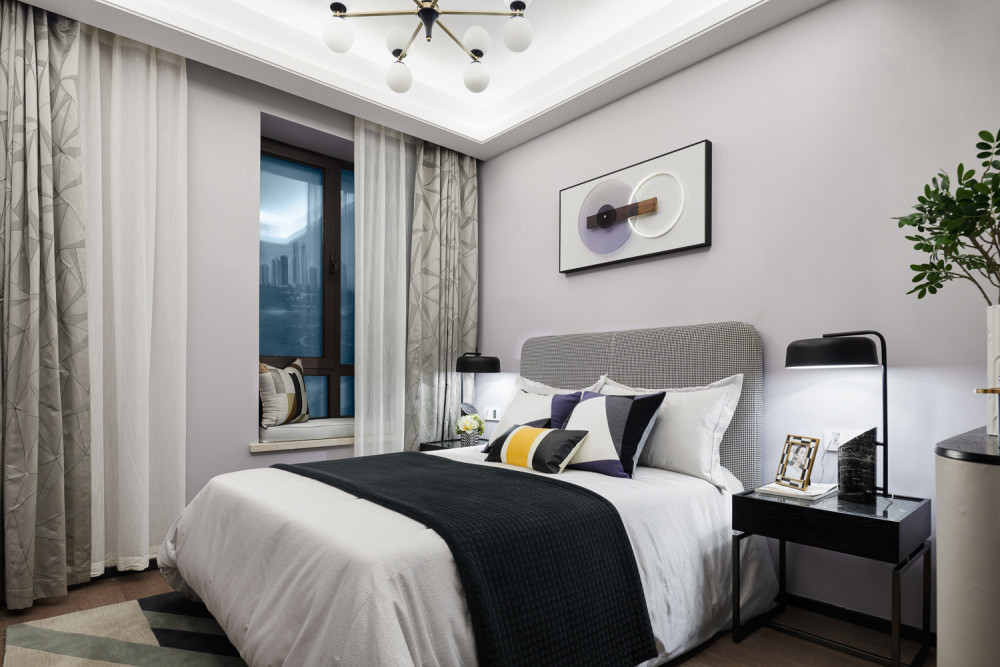 現代輕奢風格室內家裝案例效果圖-次臥 現代輕奢風格室內家裝案例效果圖-次臥