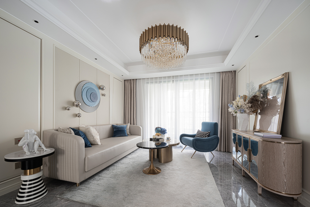 現代輕奢風格室內設計家裝案例-客廳 現代輕奢風格室內設計家裝案例-客廳
