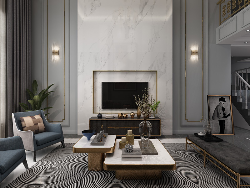 復式大宅室內裝修設計-客廳效果圖 復式大宅室內裝修設計-客廳效果圖