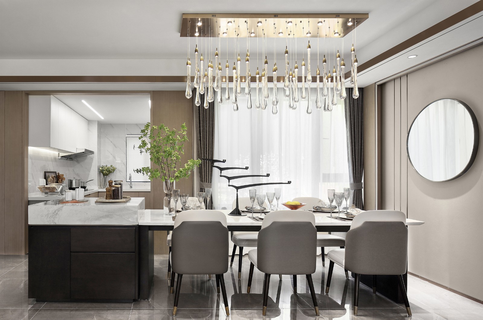 港式輕奢風格室內(nèi)設(shè)計家裝案例-餐廳 港式輕奢風格室內(nèi)設(shè)計家裝案例-餐廳