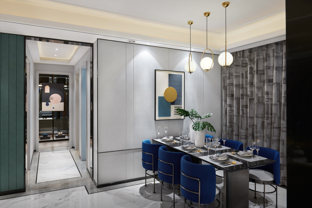 現代輕奢風格室內家裝案例效果圖-餐廳 現代輕奢風格室內家裝案例效果圖-餐廳