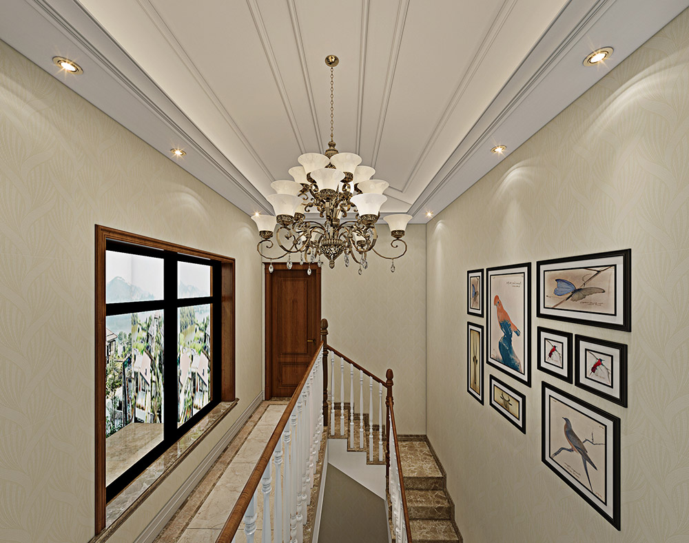 包頭小白河別墅320平米簡美風(fēng)格裝修案例-梯間 包頭小白河別墅320平米簡美風(fēng)格裝修案例-梯間