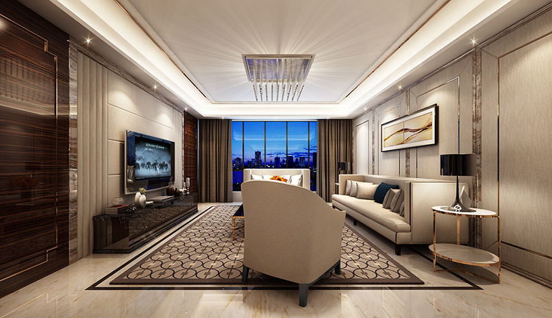 輕奢風(fēng)格室內(nèi)裝修效果圖-宏建一品三居140平米-客廳 輕奢風(fēng)格室內(nèi)裝修效果圖-宏建一品三居140平米-客廳