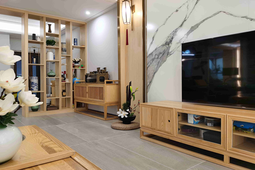 海口市海南新天地新中式風格復式裝修案例